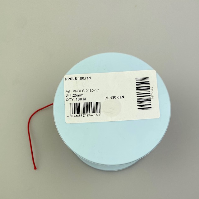 [CVDFPPSLS180] Liros Covered Foilkite line PPSLS 180 1.25mm red 180daN